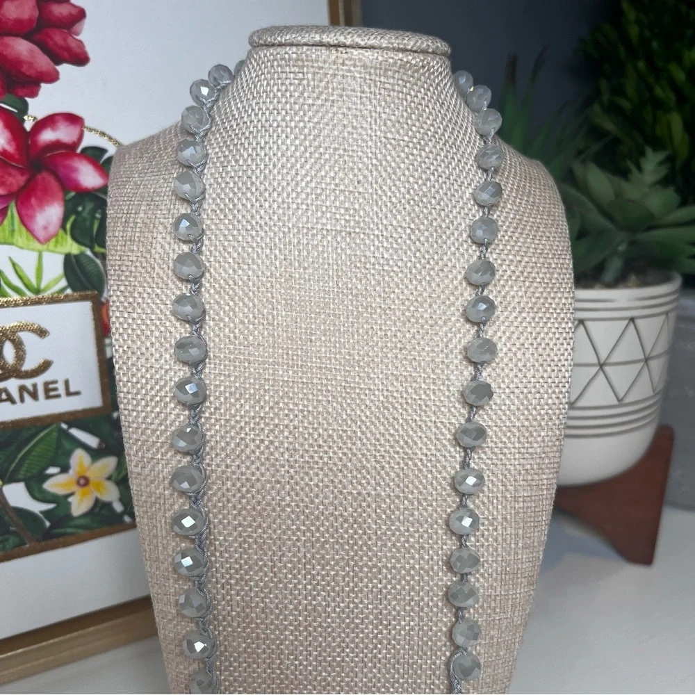 Elegant Gray Beaded Necklace